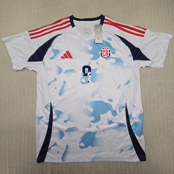 adidas Other - Adidas Costa Rica Cedeño Number 9 Soccer Jersey Mens 2XL White Blue